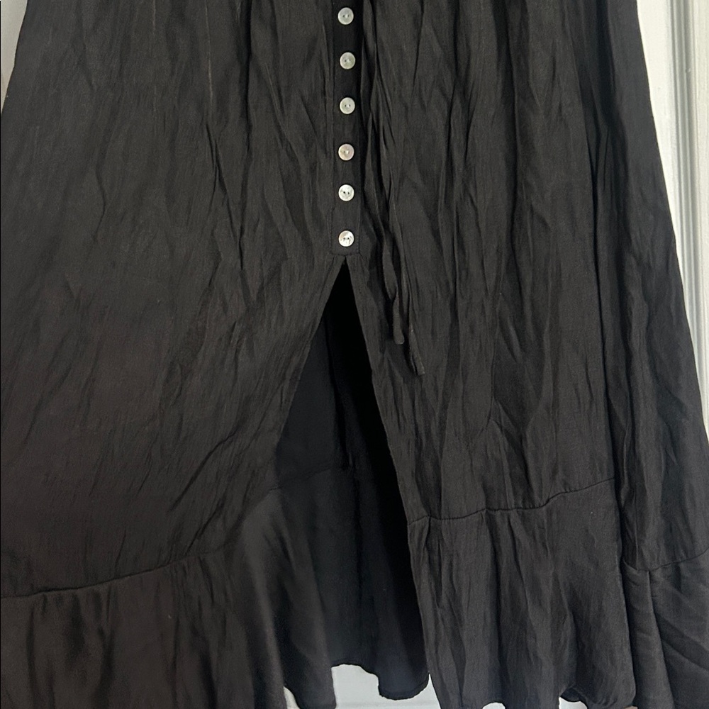 Glam Black Maxi Dress with Button Detail - Picture 2 of 5